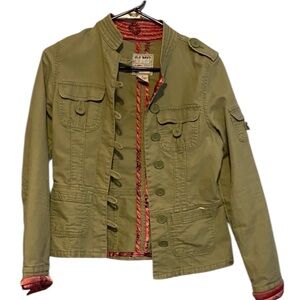 Old Navy Women's Utility Jacket in Olive with Pink Accents